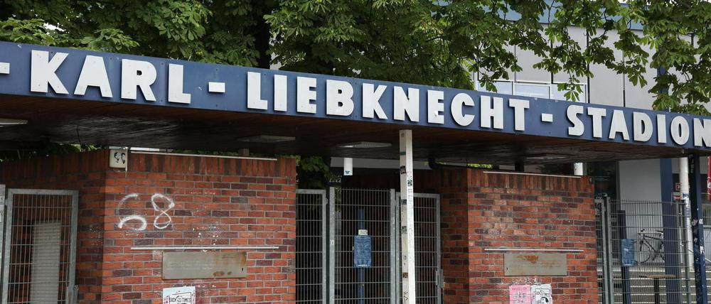 Das Karl-Liebknecht-Stadion in Babelsberg.