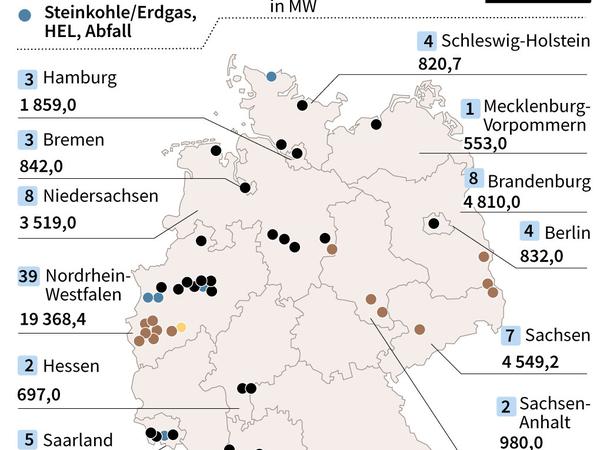 Kohlekraftwerke in Deutschland.