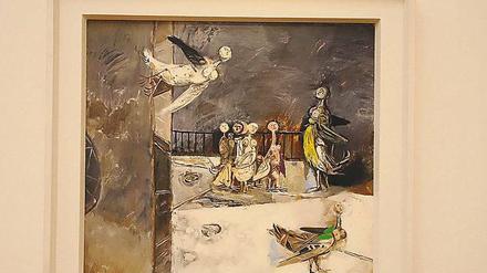 Besuch der Harpyie. Das Werk von Willi Sitte 1955 erinnert an Picasso und Chagall.