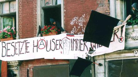 Als das Holländische Viertel noch "Chaotenwohnzimmer" war: Hausbesetzer in der Kurfürstenstraße 5.