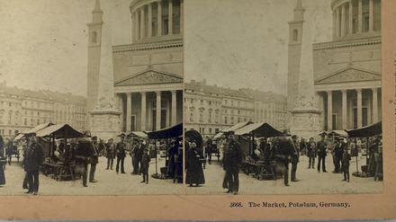 Benjamin West Kilburn fotografierte den Alten Markt Markt in Potsdam 1884, jetzt gehört das Bild dem Potsdam Museum.