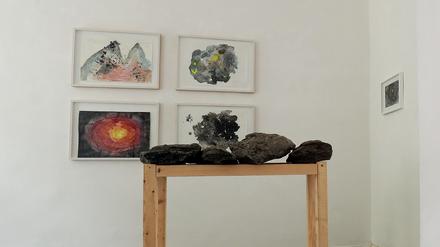 Die Künstlerin Birgit Cauer hat sich in Norwegen mit Gestein beschäftigt.