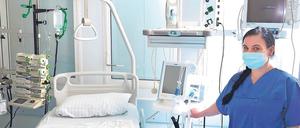 Ein Intensivbett für Corona-Patienten in Treuenbrietzen.