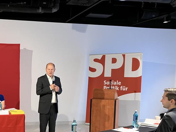 Olaf Scholz beim Unterbezirksparteitag der SPD in Teltow