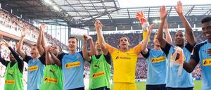 Die Gladbacher konnten nach dem 0:1-Auswärtssieg ausgiebig feiern.