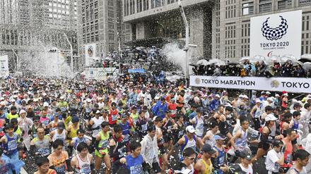 Gewohntes Bild. 2020 dürfen beim Tokio-Marathon allerdings keine Amateure teilnehmen.