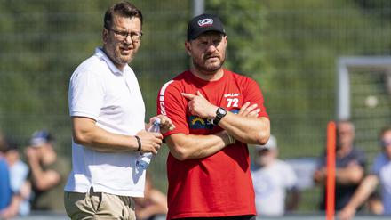 Das neue starke Duo. Krösche-Nachfolger Martin Przondziono (l.) neben Trainer Steffen Baumgart.