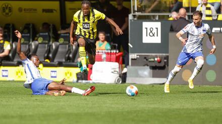 Jamie Bynoe-Gittens hat erst vor zwei Wochen mit den Profis des BVB gegen Hertha BSC gespielt. An diesem Sonntag trifft er mit Dortmunds U 19 auf die Berliner.