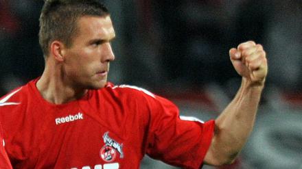 Lukas Podolski nach seinem Treffer zum 1:0.