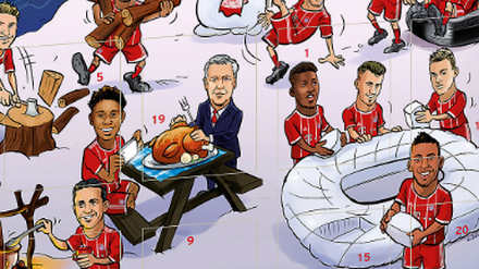 Auf dem Adventskalender des FC Bayern ist Carlo Ancelotti in seinem Element. 