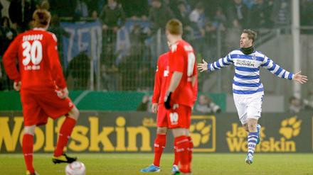 Schlechte Erinnerungen: Im Dezember 2010 flog Köln im DFB-Pokal gegen Duisburg raus - Maierhofer traf damals zum 1:0.