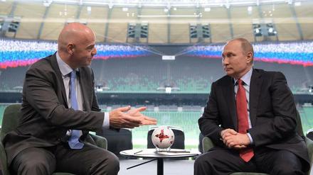 Freunde. Fifa-Chef Infantino und Russlands Präsident Putin.