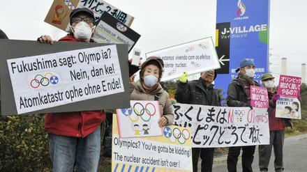 Die Protestbewegung gegen Olympische Wettkämpfe in Fukushima ist noch klein.