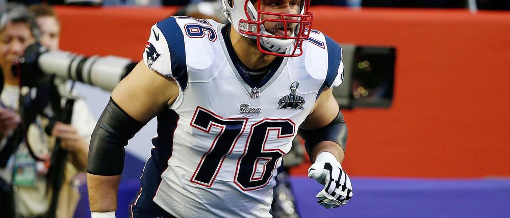 Der deutsche Right Tackle Sebastian Vollmer gewann mit den New England Patriots im vergangenen Jahr den Super-Bowl.