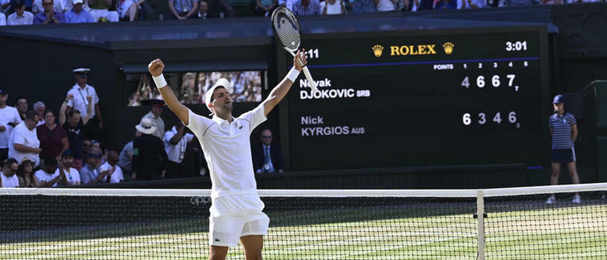 Finalsieg gegen Australier Nick Kyrgios Novak Djokovic gewinnt siebten Titel in Wimbledon