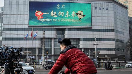 Wenn das die Zukunft sein soll. Werbung für Olympia in Peking.