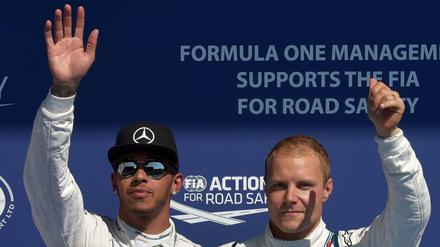 Neues Silber-Duo. Lewis Hamilton (l.) und Valtteri Bottas sind das neue Mercedes-Fahrerteam.