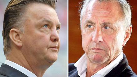 Der ehemalige Bayern-Trainer Louis van Gaal (l.) soll neuer Generaldirektor von Ajax Amsterdam werden. Doch Johan Cruyff (r.) hat etwas dagegen.
