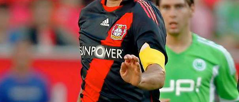 Michael Ballack bestritt gegen den VfL Wolfsburg sein 100. Bundesligaspiel für Bayer Leverkusen.