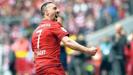 Dauerjubel. Franck Ribéry hat mit dem FC Bayern schon etliche Titel feiern können. 
