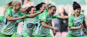 Grund zur Freude: Die Wolfsburgerinnen haben in dieser Saison einen ähnlich guten Lauf wie hier beim Sieg im DFB-Pokal 2017/18.