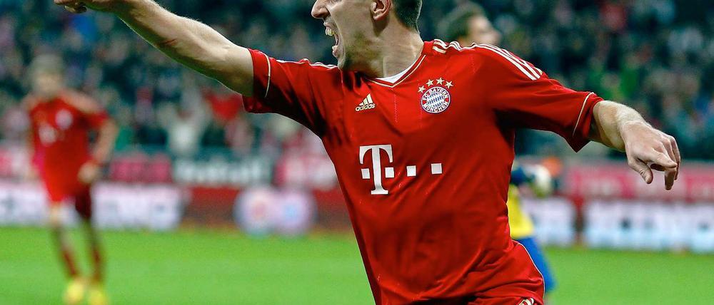 Franck Ribery krönte seine gute Leistung gegen Werder Bremen mit zwei Treffern.