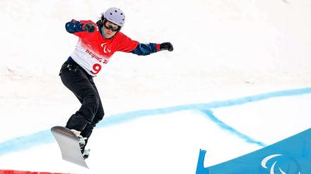 Brittani Coury fuhr beim Snowboard Cross in Peking auf Platz fünf.