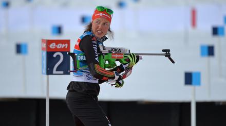 Dritter Start, dritte Medaille. Laura Dahlmeier bei der Biathlon-WM in Oslo.