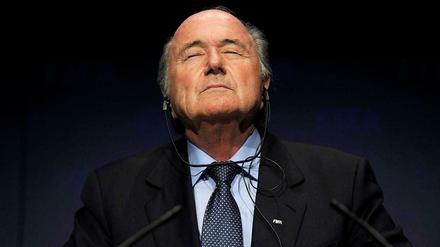 Tritt zurück. Joseph Blatter, Fifa-Präsident.