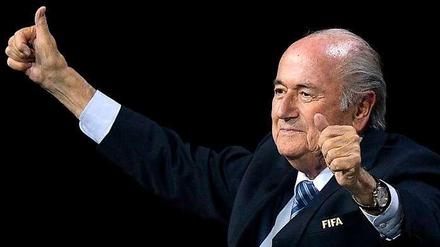 Joseph Blatter nach seiner Wiederwahl als Fifa-Präsident am 29. 5. 2015 in Zürich.