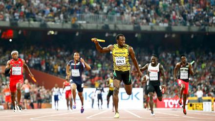 Vorneweg: Star und Schlussläufer Usain Bolt machte für die jamaikanische Staffel alles klar.