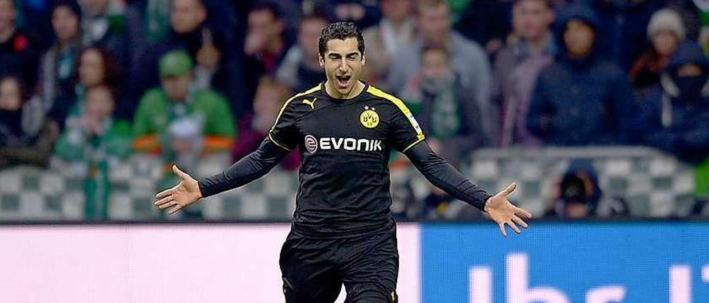 Doppelpacker: Dortmunds Henrich Mchitarjan feiert nach seinem zweiten Treffer. 