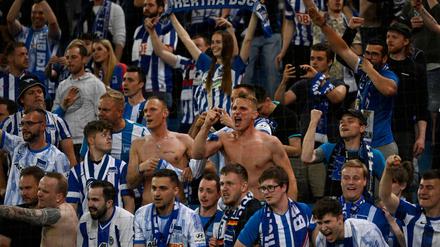 Die Hertha-Fans waren euphorisiert beim Spiel gegen den HSV.