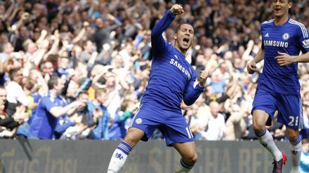 Jubel: Chelseas Eden Hazard feiert nicht nur seinen Treffer gegen Crystal Palace...