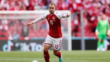 Christian Eriksen im Trikot der dänischen Nationalmannschaft. 