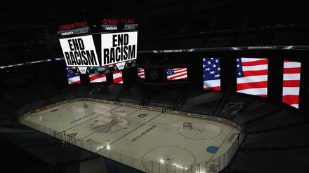 Klare Ansage. Das Eis in der NHL, hier in Edmonton, bleibt leer.