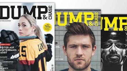Andere Bilder des Eishockeys. Die Ausgaben von Dump &amp; Chase.