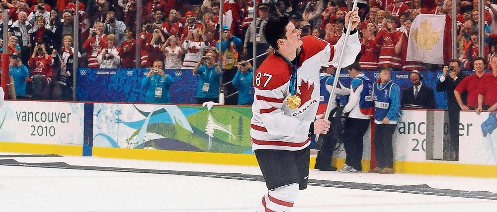 Nächstes mal gibt es kein Gold für Crosby. Kanadas Eishockeystar gewann 2010 und 2014 Olympisches Gold.