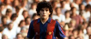 Rank und schlank. Diego Maradona 1982 im Trikot des FC Barcelona.