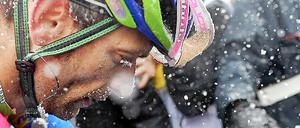 Danilo Di Luca beim Giro d’Italia 2013 wegen einer positiven Epo-Probe aus dem Peloton gezogen