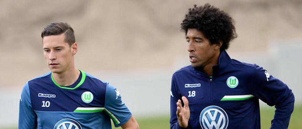 Draxler und Dante trainierten am Dienstag erstmals mit der Wolfsburger Mannschaft.