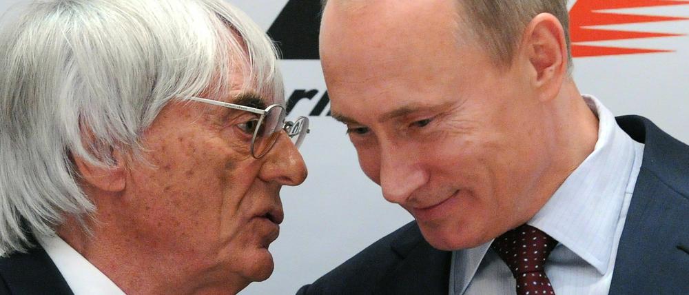 Formel-1-Chef Bernie Ecclestone und Russlands Regierungschef Wladimir Putin.
