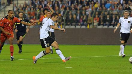 Weiter wichtig: Miroslav Klose macht das Tor gegen Belgien.