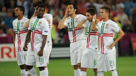 Portugals Mannschaft nach der Niederlage der EM 2012 gegen Spanien.