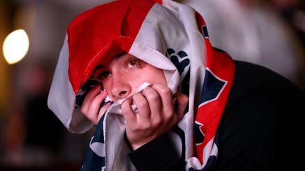 Ein enttäuschter englischer Fan nach dem verlorenen EM-Finale