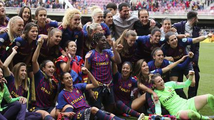 Große Sportlerinnen, schlecht bezahlt: Die Fußballerinnen des FC Barcelona.