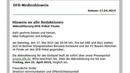 Der DFB - ein Klub der Weisen und Seher, zumindest was den eigenen Pokalwettbewerb betrifft.