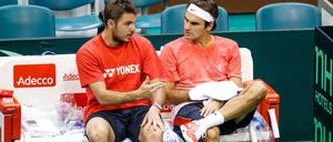 Wer wird im Finale der US Open spielen, Stanislas Wawrinka (links) und Roger Federer?