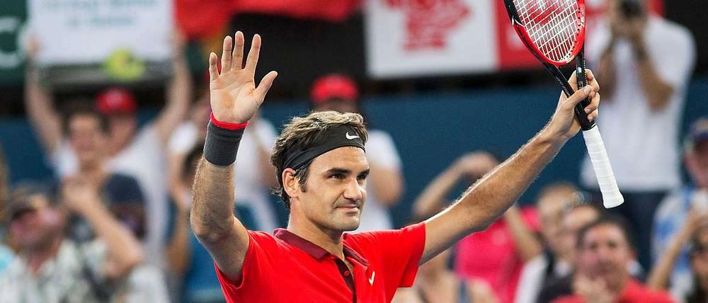 999 Mal hat man Roger Federer so oder ähnlich nach einem Einzelsieg schon gesehen.