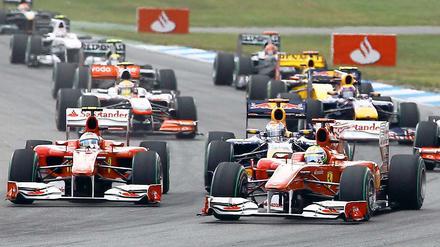 Ferrari hängte Sebastian Vettel im Red Bull ab.
